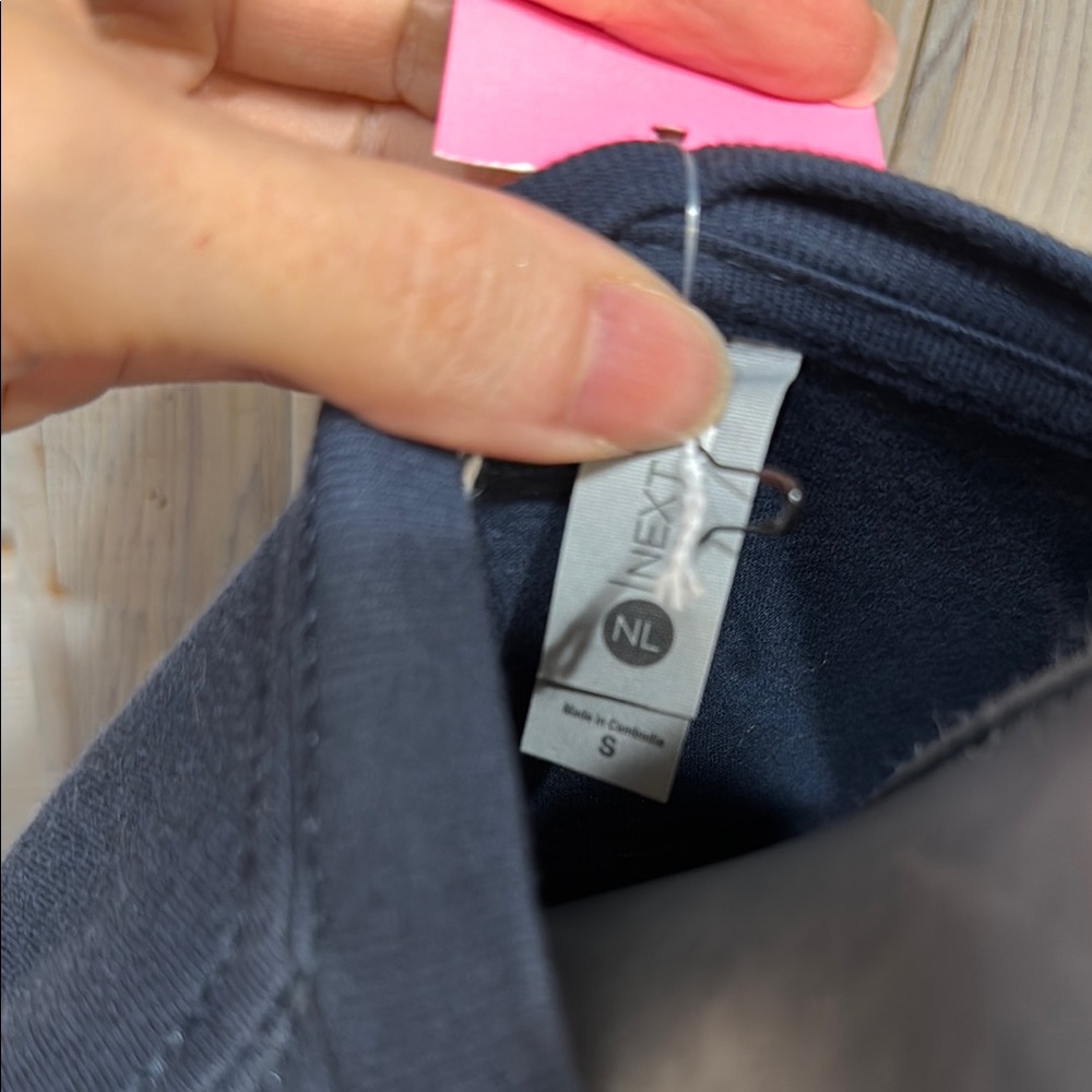 Next Level Apparel Navy and White Short Sleeve Tee with Playful Design - Picture 4 of 4